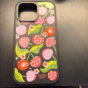 Casetify Black Case with Red and Pink Patterns